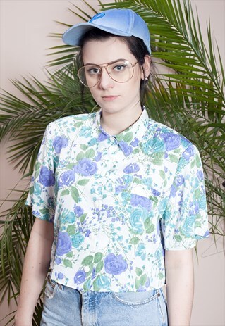 SHORT SLEEVE CROPPED BLOUSE FROM EARLY 90S