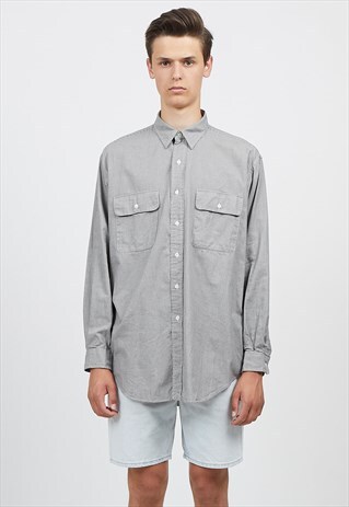 VINTAGE GREY POLO RALPH LAUREN LONG SLEEVE CHECKERED SHIRT