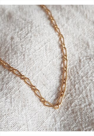 GOLD FIGARO CHAIN NECKLACE- MEDIUM