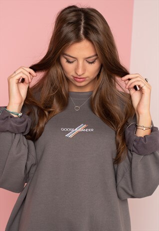 G&G UNISEX CHARCOAL PASTEL MULTI LINES SWEAT