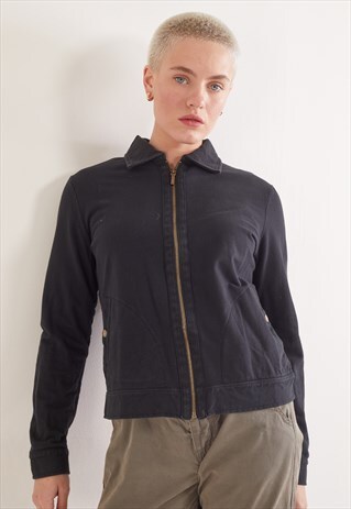 VINTAGE RALPH LAUREN ZIP-UP SWEATSHIRT BLACK