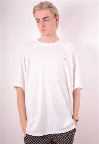 CHAMPION MENS VINTAGE T-SHIRT TOP XXL WHITE 90S
