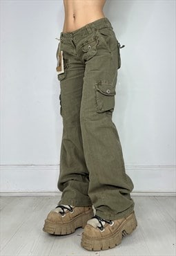 Vintage Y2k Cargo Pants Deadstock Khaki Lightweight Baggy