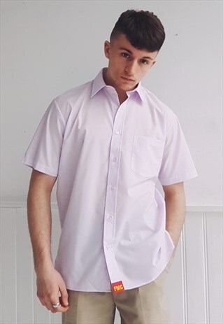 OVERSIZED SHORT SLEEVE UNIFORM SHIRT PALE LILAC