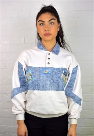 VINTAGE 90'S 1/4 BUTTON SWEATSHIRT