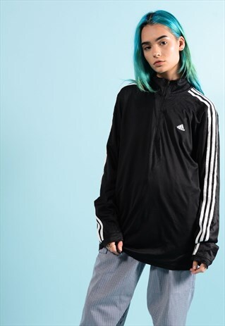 VINTAGE ADIDAS 3-STRIPE 1/4 ZIP SPORT TOP