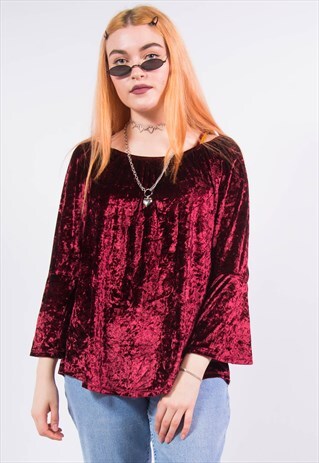 VINTAGE 90'S COLD SHOULDER VELVET TOP
