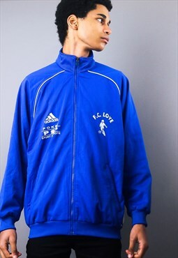 vintage adidas blue track jacket