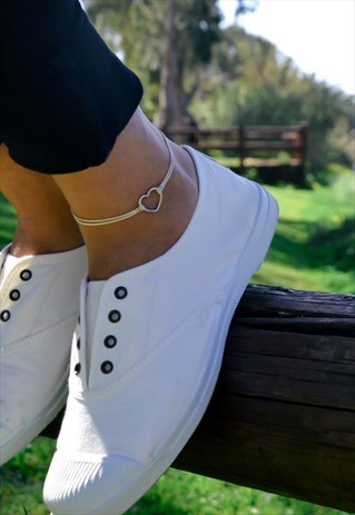 SILVER HEART ANKLET, BEIGE DAINTY ANKLE BRACELET LOVE, GIFT