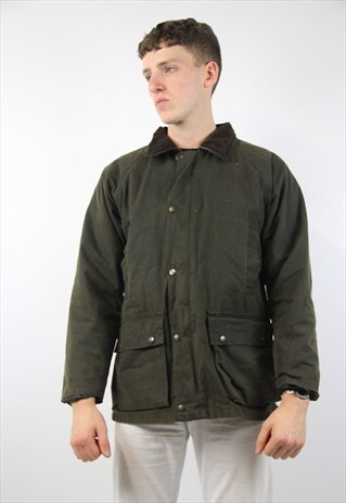 VINTAGE GREEN WAX HOODED JACKET