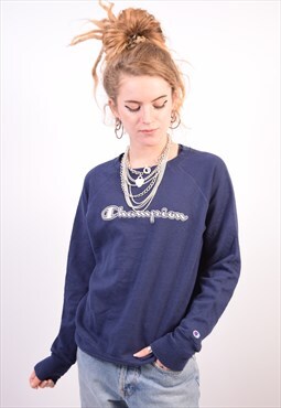 Vintage Champion Sweatshirt Jumper Blue