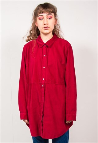 VINTAGE 90'S BURGUNDY CORD SHIRT