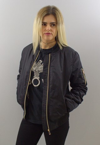 VINTAGE 90'S BLACK BOMBER JACKET