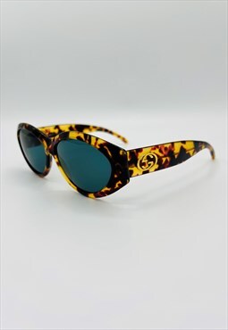 Gucci Sunglasses GG Oval Authentic Brown Tortoiseshell Gold 