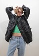 VINTAGE 80S GRUNGE BLACK LEATHER ZIP UP OVERSIZED JACKET MEN