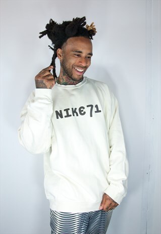 NIKE CREAM EMBROIDED SWEATSHIRT