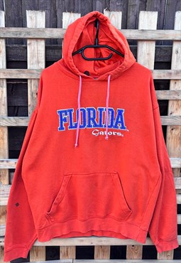 Vintage Florida gators orange embroidered hoodie large 