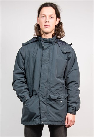 RALPH LAUREN CHAPS GREY HOODED LIGHTWEIGHT JACKET COAT