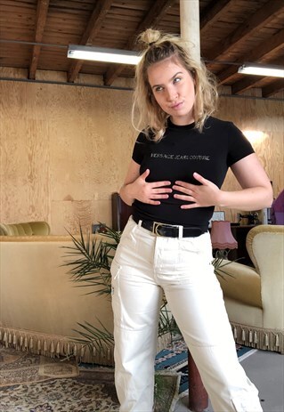 VINTAGE 90S Y2K VERSACE MESH T-SHIRT