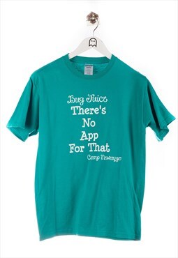 Vintage  jerzees  T-Shirt Text Print Turquoise
