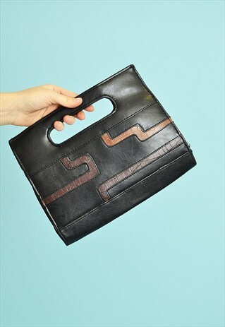 CUTE 80'S RETRO FAUX LEATHER WOVEN MINI BAG