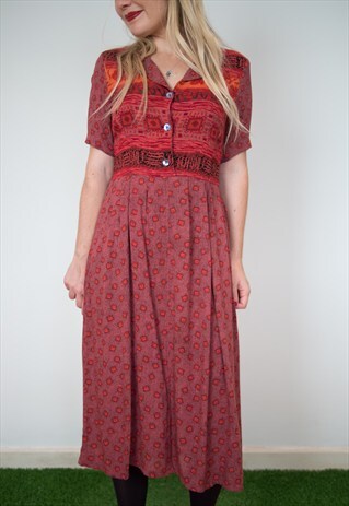 90'S BOHO MIDI DRESS