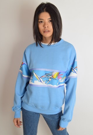 VINTAGE SWEATSHIRT WIND SURF PRINT MADE IN ITALY (2675)