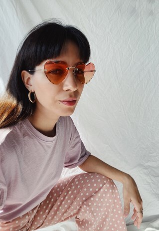 ORANGE HEART SUNGLASSES