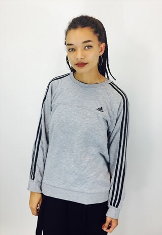 ADIDAS CLASSIC 3 STRIPE EMBROIDERED SWEATSHIRT
