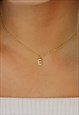 Personal Initial Crystal 14K Gold Plated Necklace