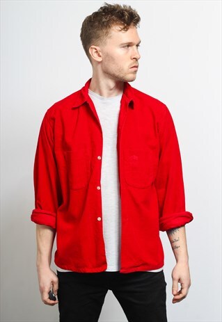 VINTAGE CORDUROY CORD SHIRT RED
