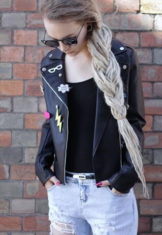 BLACK BADGE BIKER JACKET