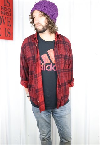 VINTAGE CHECK FLANNEL OVERSIZED GRUNGE INDI WINTER SHIRT