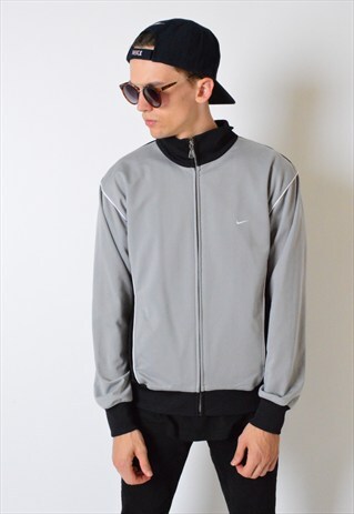 VINTAGE 90S GREY COLOUR BLOCK NIKE BOMBER JACKET
