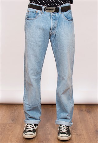 LEVI'S 501 LIGHT BLUE DENIM JEANS 32/32