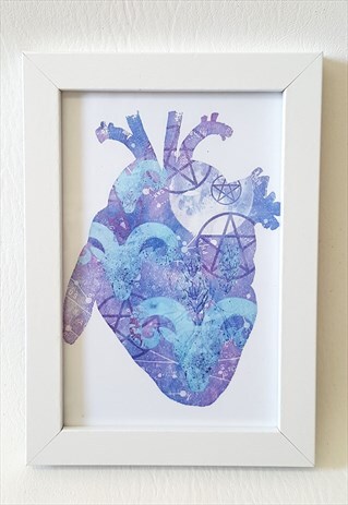 A5 WITCH ANATOMICAL HEART ART PRINT
