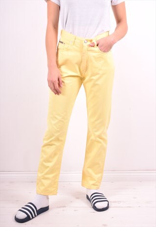 CALVIN KLEIN WOMENS VINTAGE JEANS W29 L28 YELLOW 90'S