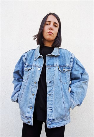 VINTAGE POP84 OVERSIZED JEANS DENIM JACKET GILET