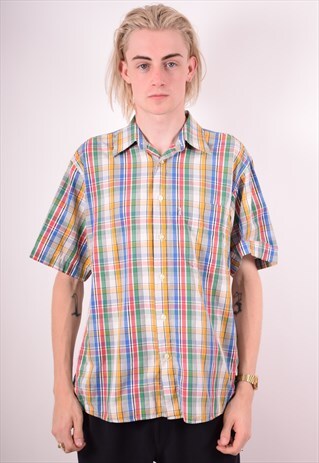 LEVI'S MENS VINTAGE SHIRT MEDIUM MULTI CHECK 90S