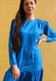 BLUE LONG SLEEVE DRESS