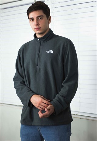 VINTAGE NORTH FACE 1/4 ZIP SWEATSHIRT LOGO 90S XL 8.8