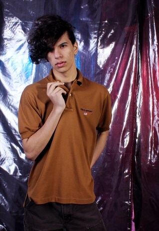 VINTAGE RALPH LAUREN MUSTARD BROWN POLO SHIRT