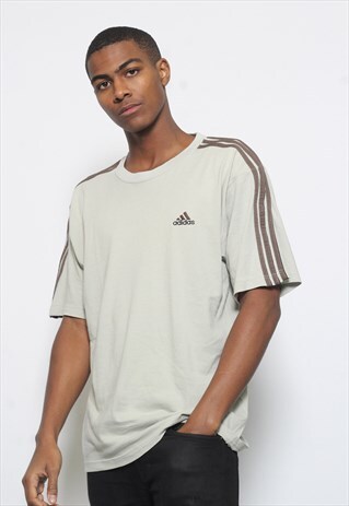 VINTAGE ADIDAS LOGO T-SHIRT BEIGE