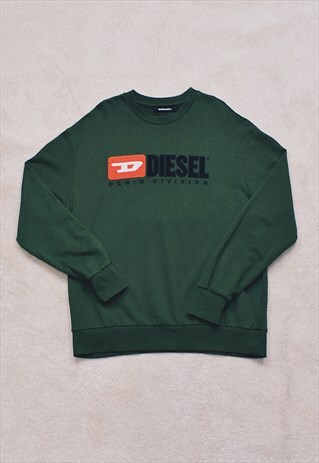 VINTAGE DIESEL GREEN EMBROIDERED SWEATER