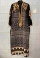 VINTAGE 90S EMBROIDERED INDIAN SARI BLOUSE TOP TUNIC DRESS