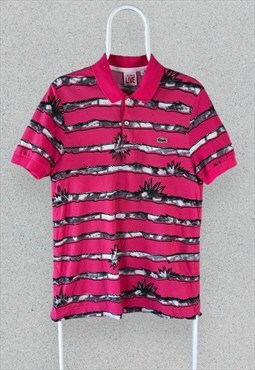 Lacoste Live Pink Patterned Polo Shirt Mens Medium (4)