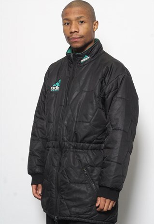 VINTAGE ADIDAS EQUIPMENT QUILTED PARKA JACKET BLACK