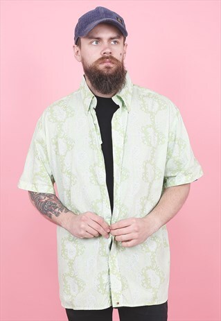 VINTAGE TOMMY HILFIGER CRAZY PRINT SHIRT /R12257