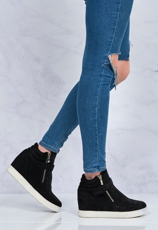 HI TOP ZIP & DIA DETAIL PUMP IN BLACK