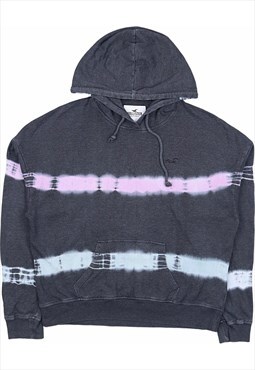 Vintage 90's Hollister Hoodie Tie Dye Pullover Grey,